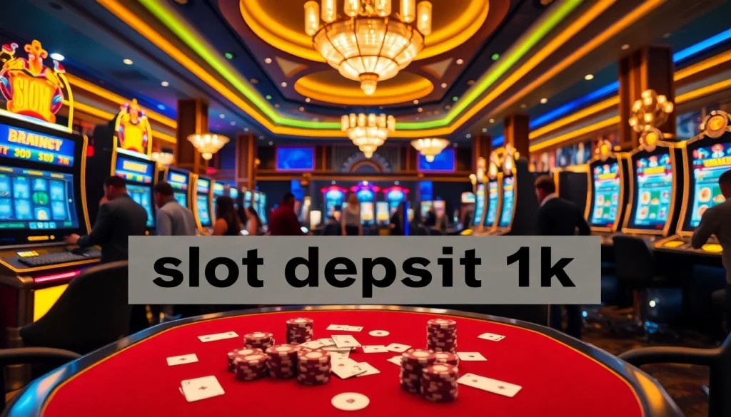 Menangkan slot deposit 1k di kasino online dengan mesin slot yang berkilau dan pemain yang antusias.