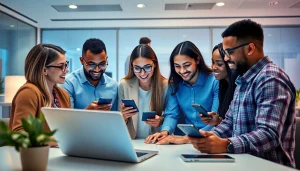 Engaging participants reviewing betting info on a modern laptop, promoting 토토스토리 trust.