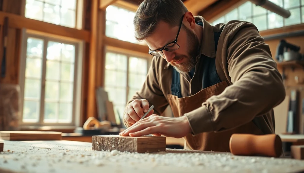 Carpentry apprenticeship: Professional carpenter shaping wood in a well-lit workshop.