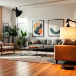 Sleek Illumination creating a warm ambiance in a modern living room with stylish decor.