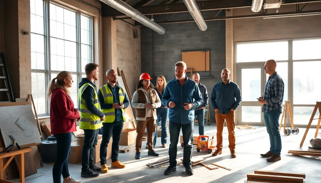 Engaging construction training session showcasing hands-on learning and safety protocols.