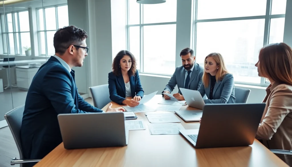 Efficient Beratung zur grenzüberschreitenden Rechtsdurchsetzung mit Experten im Konferenzraum.