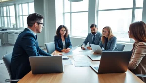 Efficient Beratung zur grenzüberschreitenden Rechtsdurchsetzung mit Experten im Konferenzraum.