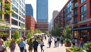 Engaging view of the North Main Makeover showcasing revitalized urban spaces and vibrant community interaction.