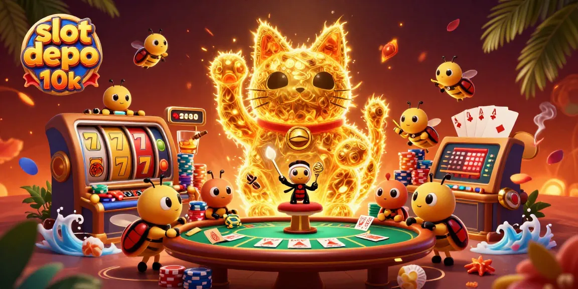 Menang dengan slot depo 10k melalui slot yang penuh warna dan simbol harapan di kasino.