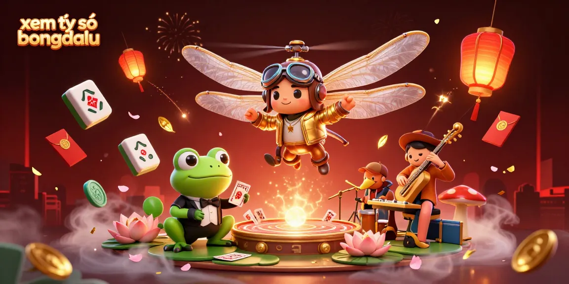 xem tỷ số bongdalu with a dynamic scene featuring a dragonfly pilot and a frog croupier in a casino