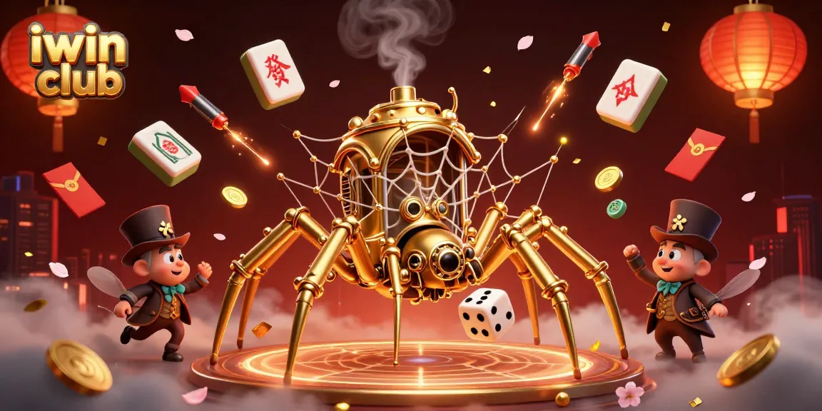 Experience thrilling gaming with the lively iwin club, featuring a dynamic 3D steampunk scene.